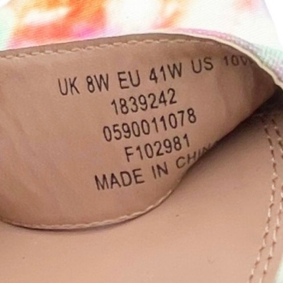 NWT ASOS Tatiana Flatform Ankle Wrap Sandals Bright Pastel Cloud Tie Dye Size 10 - Picture 14 of 16